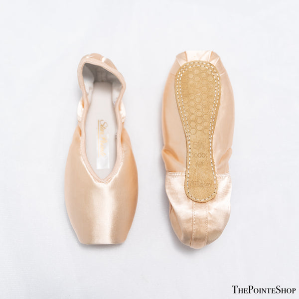 front back grishko nikolay star pointe mf medium flex shank pink satin ballet pointe shoe