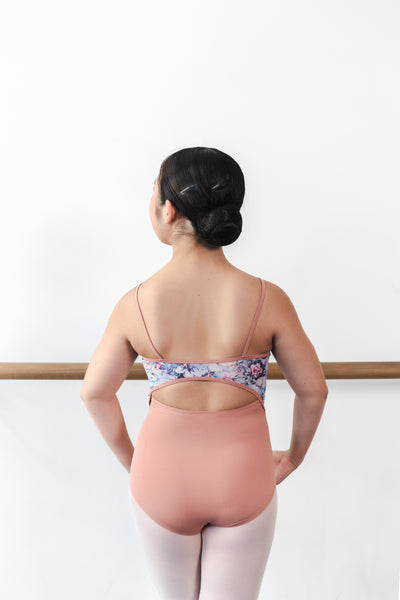 Floral Pinch Front Camisole Leotard