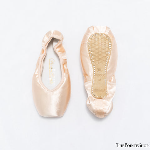 front back grishko nikolay stream pointe medium shank pink satin ballet pointe shoe
