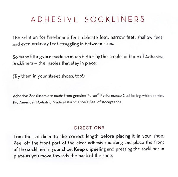 Adhesive Sockliners
